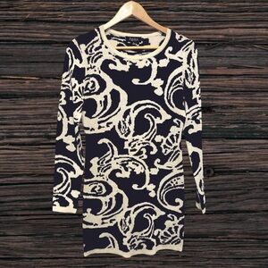 Papillon Blanc Black and Cream Mini Dress